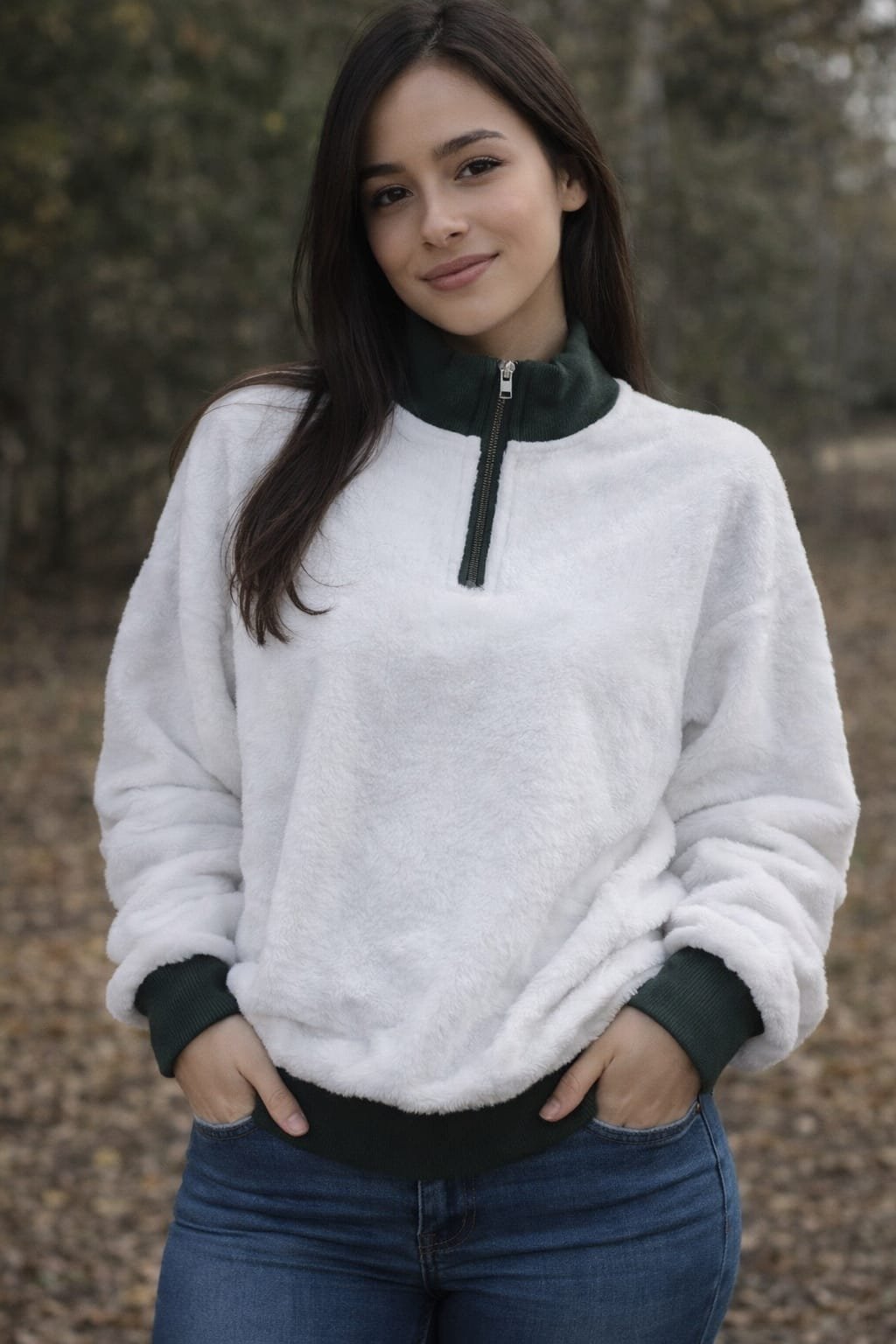 HIGH NECK HALF ZIPPER WOMEN'S