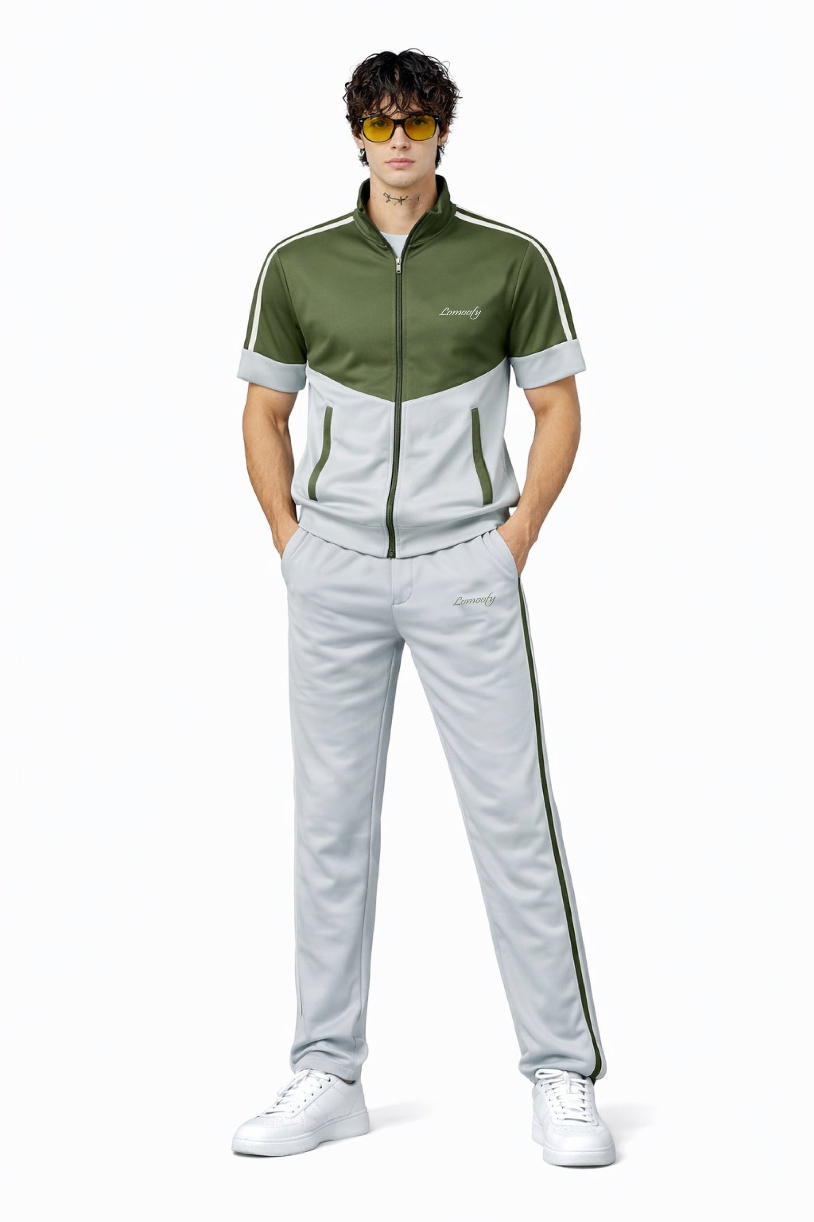 Dual-tone mens tracksuit
