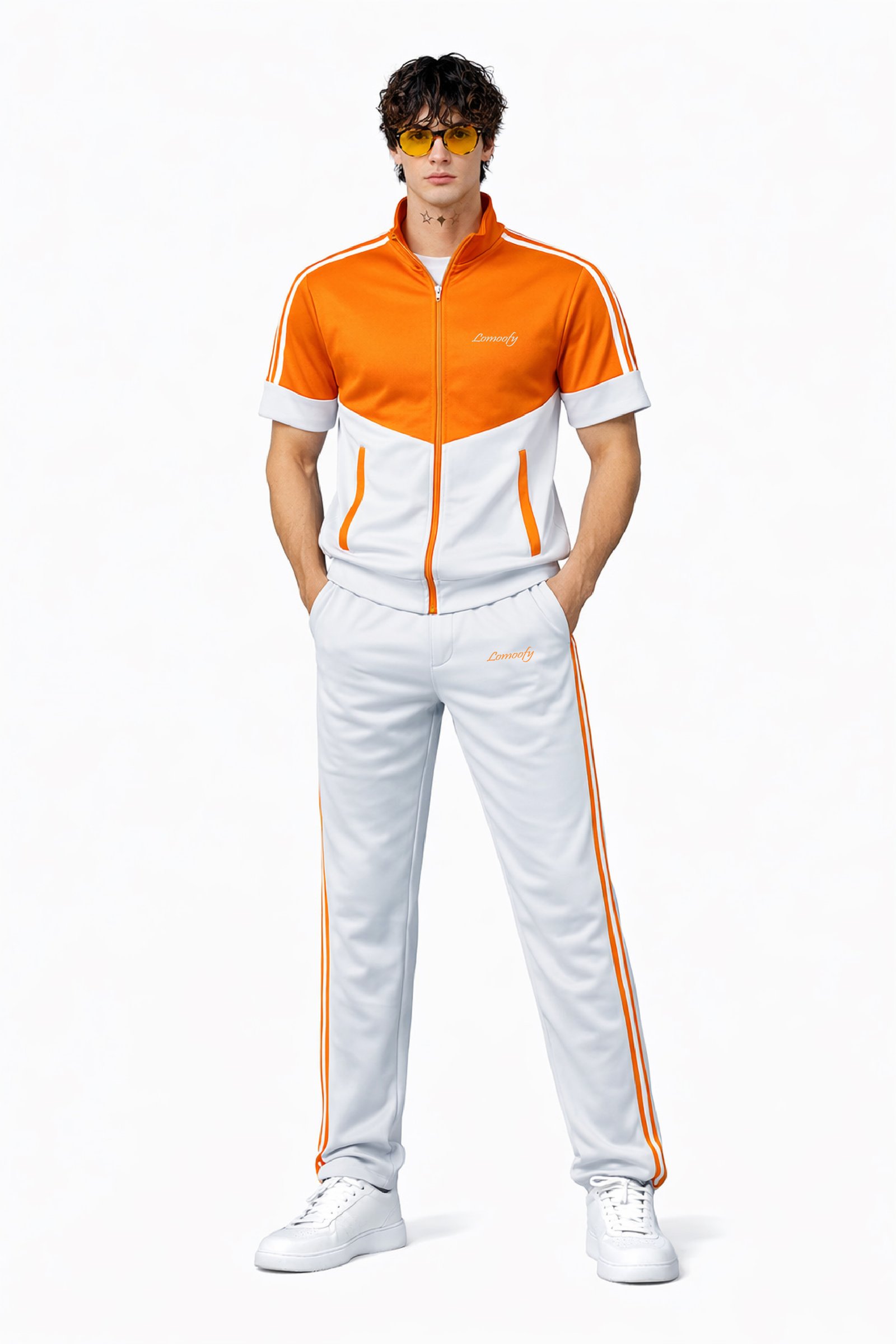 dual-tone tracksuit ORANGE