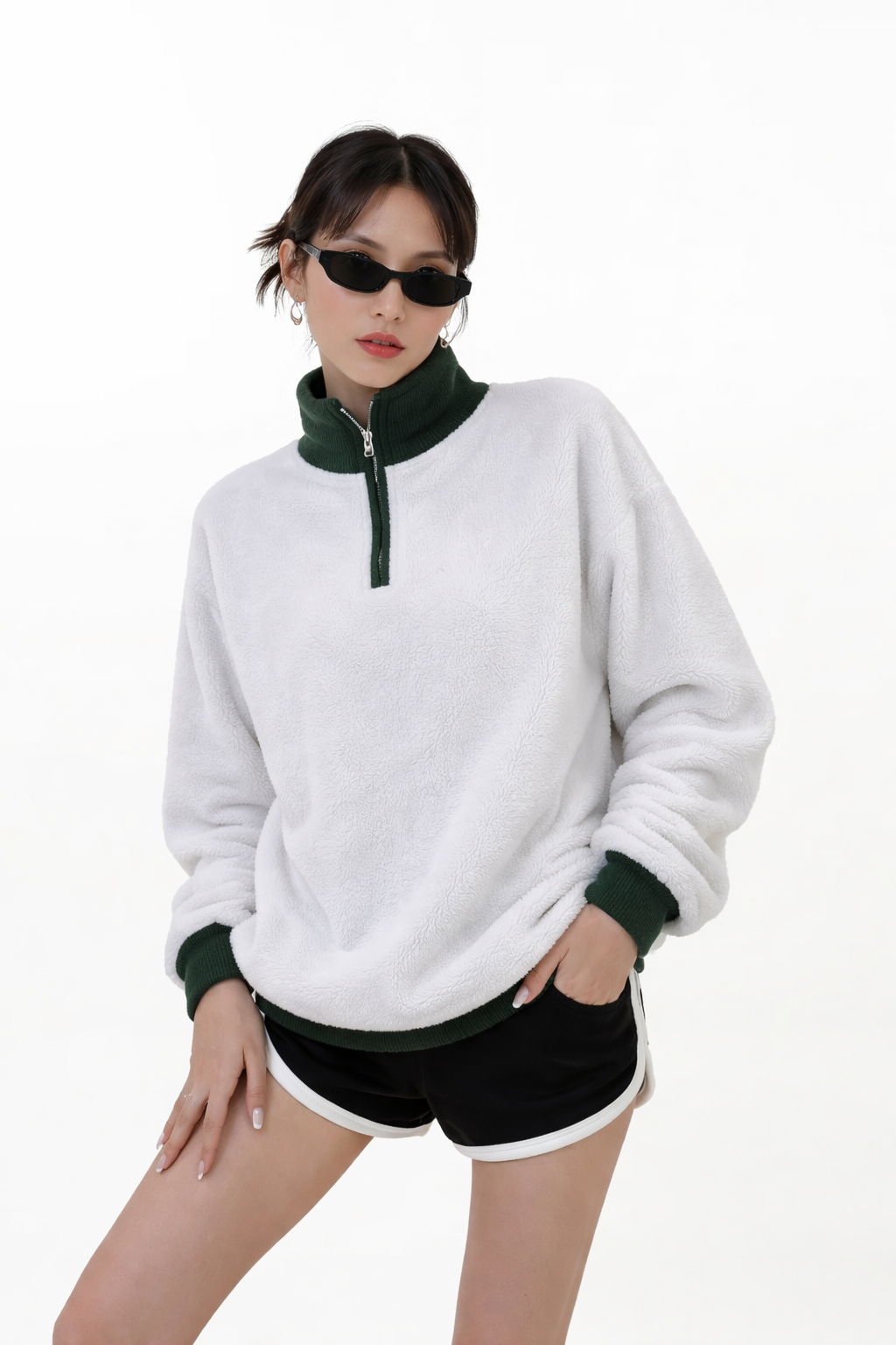 HIGH NECK HALF ZIPPER WOMEN'S